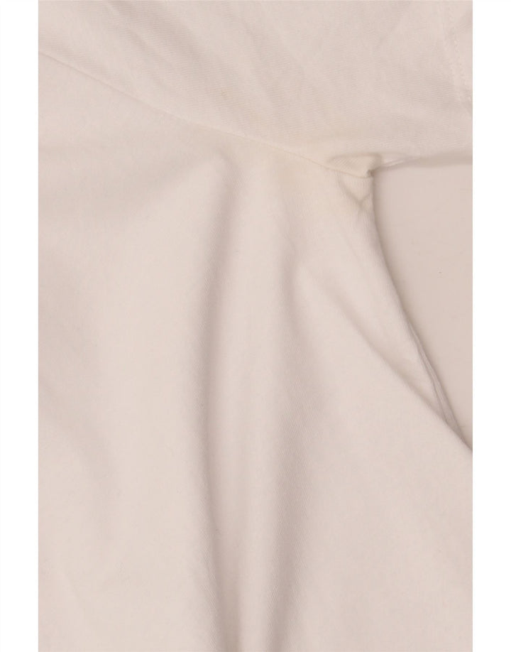 Blusa feminina Zara Top UK 14 grande algodão branco