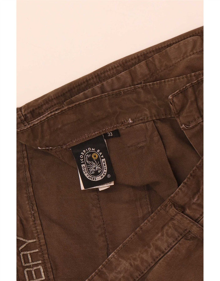 Scorpion Bay Mens Regular Chino Shorts W33 Algodão Marrom Médio