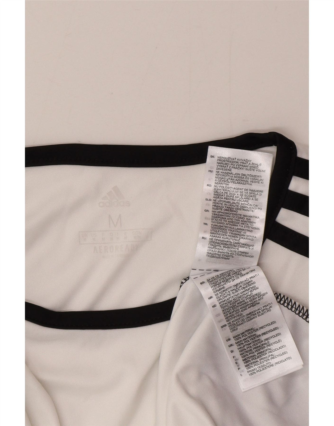 Adidas Mens Aeroready Camiseta Top Médio Branco Colourblock Poliéster