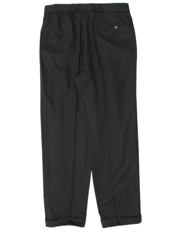 Canda Mens Pegged Suit Calças EU 46 Pequeno W30 L29 Poliéster Preto