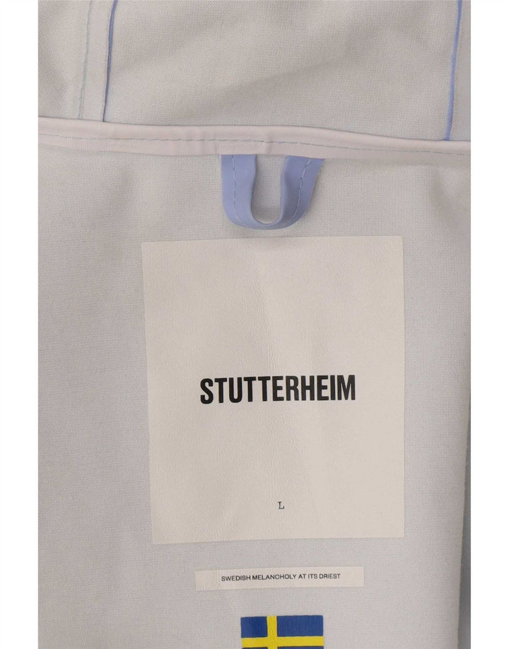 Capa de chuva masculina com capuz Stutterheim UK 40 grande algodão azul