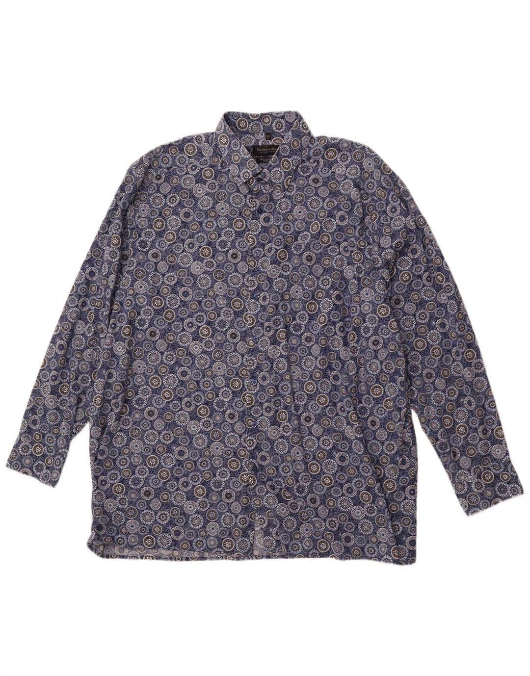 TAILOR & SON Mens Shirt Size 45/46 2XL Blue Floral Cotton