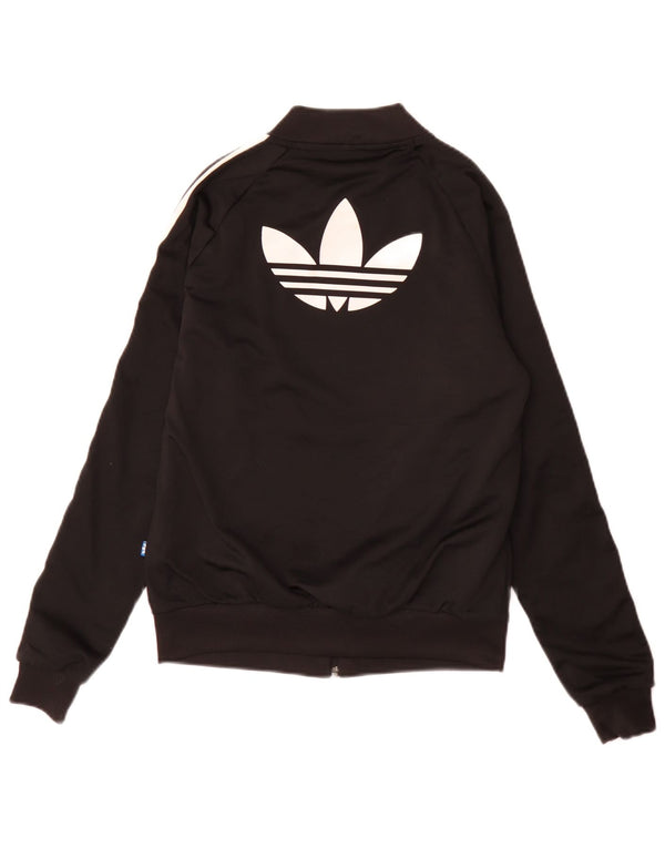 Adidas Womens Graphic Loose Fit Tracksuit Top Jacket UK 6 XS Black Sports