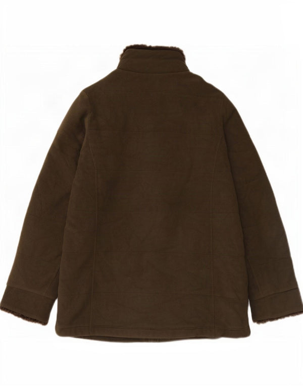 Marks & Spencer Womens Fleece Jacket UK 12 Medium Green Polyester