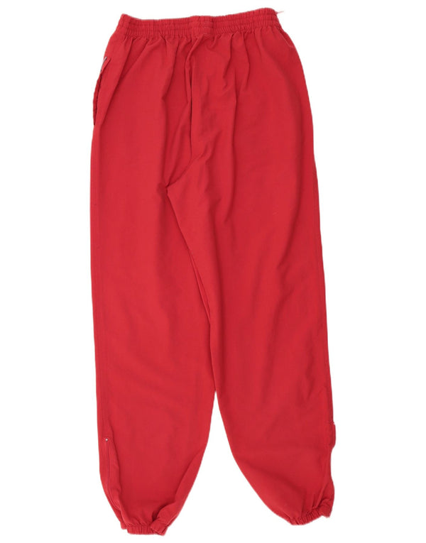 Adidas Mulheres Treino Calças Joggers UK 10 Pequeno Vermelho