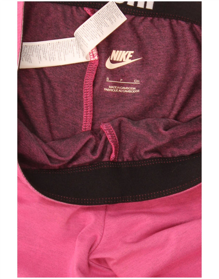 Leggings Nike Femininas Gráficas UK 8 Pequenas Algodão Rosa