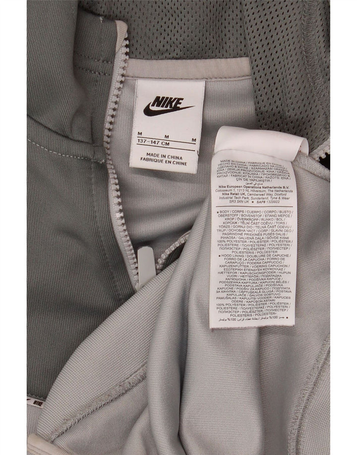 Suéter Nike Boys Zip com capuz 10-11 anos cinza médio colorblock poliéster