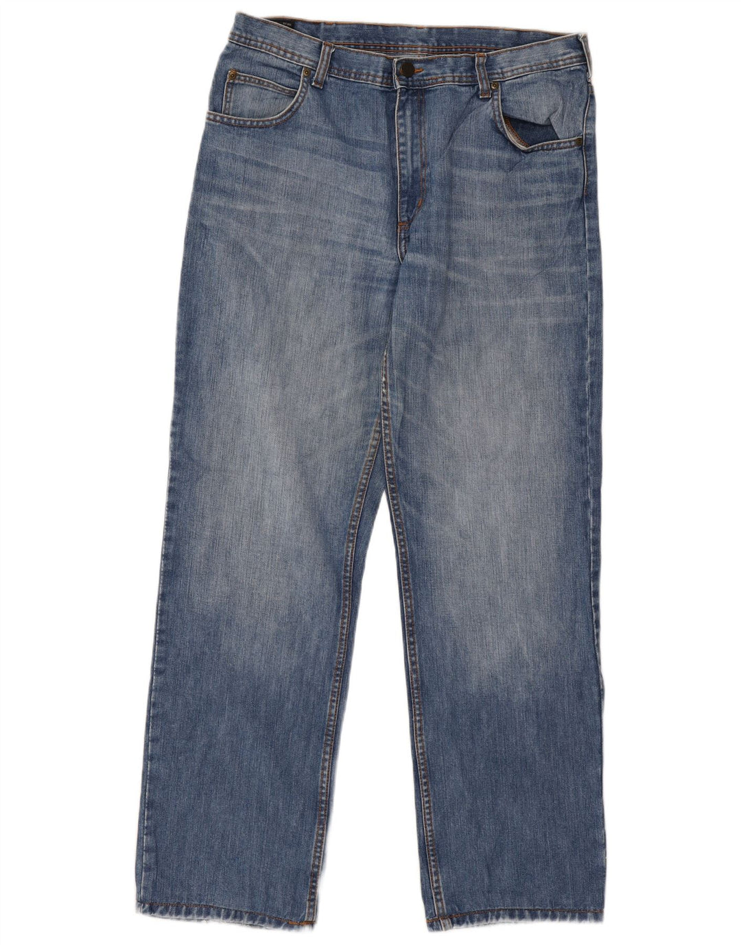 Lee Mens Brooklyn Straight Jeans W36 L31 Azul Algodão