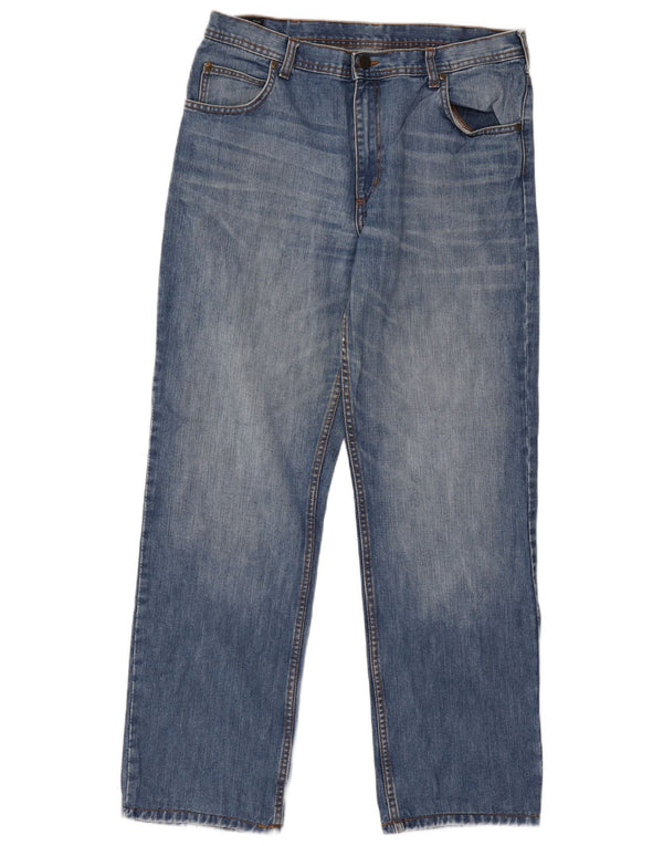 Lee Mens Brooklyn Straight Jeans W36 L31 Azul Algodão