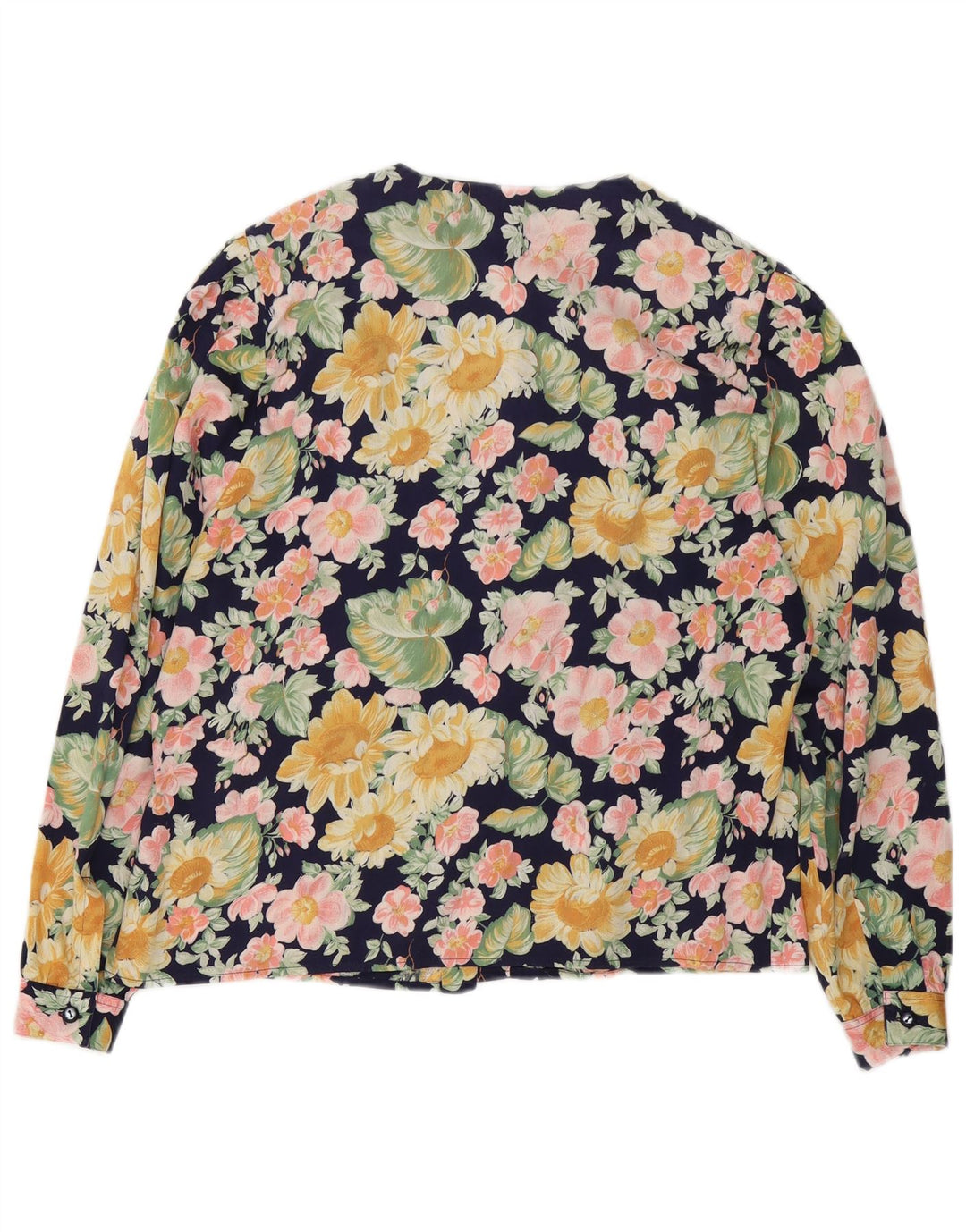 Blusa Camisa Feminina Vintage IT 50 XL Multicolorida Floral