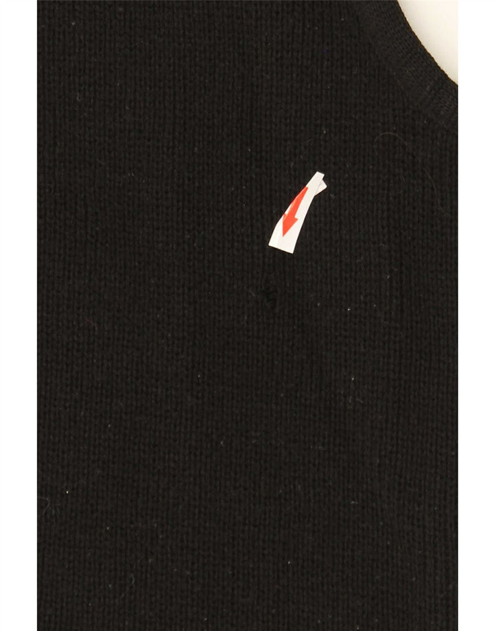 Suéter cardigã masculino vintage sem mangas médio preto geométrico