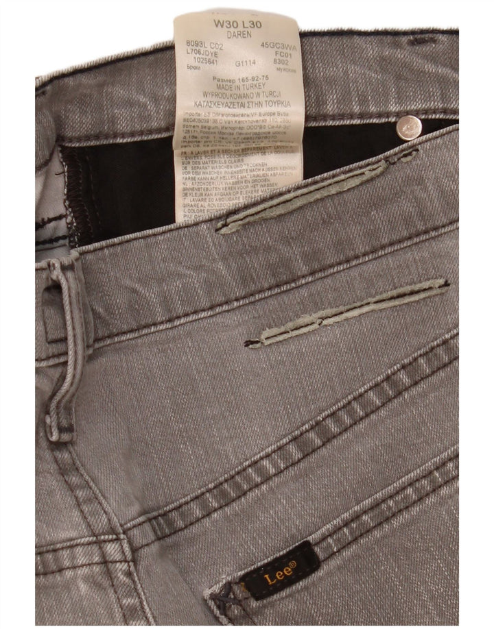 LEE Masculino Daren Straight Jeans W30 L30 Cinza Algodão