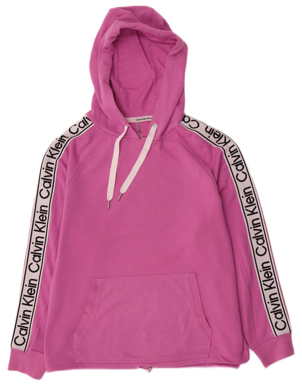 Suéter com capuz gráfico feminino Calvin Klein UK 18 XL rosa colorblock