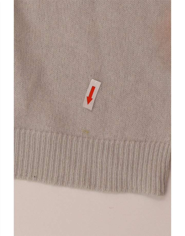 Suéter feminino Massimo Dutti com decote em V Reino Unido 12 cinza médio