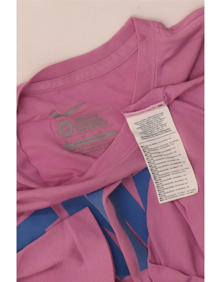 Camiseta Nike masculina regular fit gráfica top médio rosa poliéster