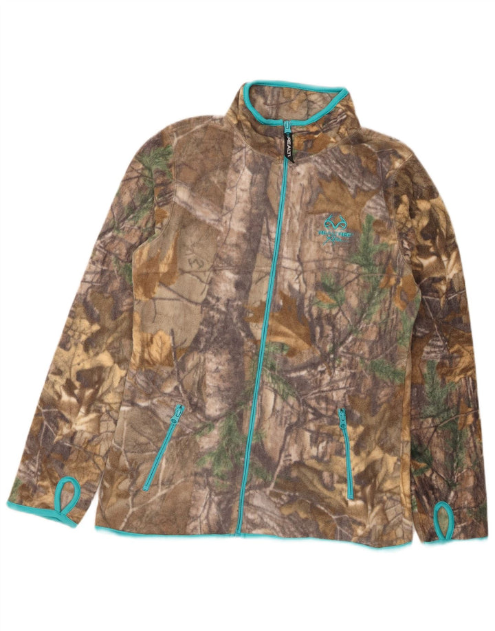 Jaqueta de lã feminina REALTREE EUA 4/6 bloco colorido marrom pequeno