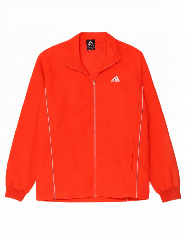 Adidas Mens Tracksuit Top Jacket UK 40/42 Poliéster Vermelho Médio