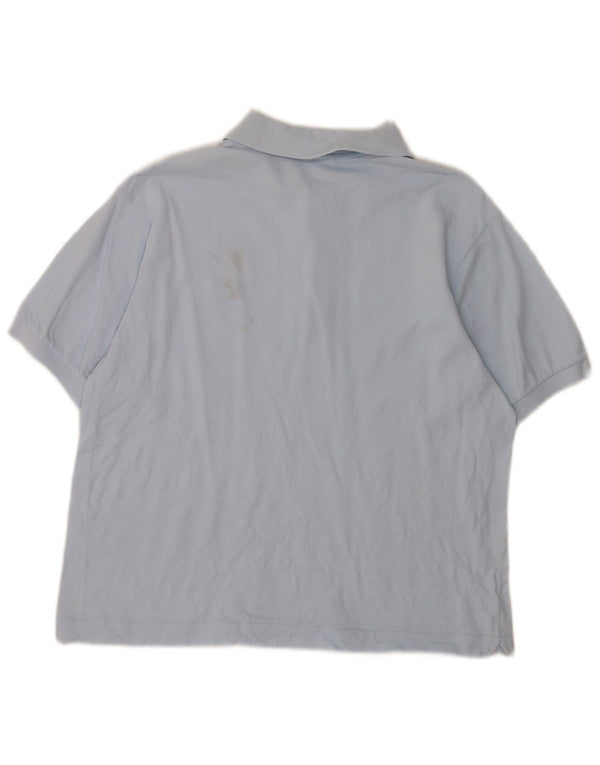 Camisa polo masculina Lacoste tamanho 4 algodão azul médio