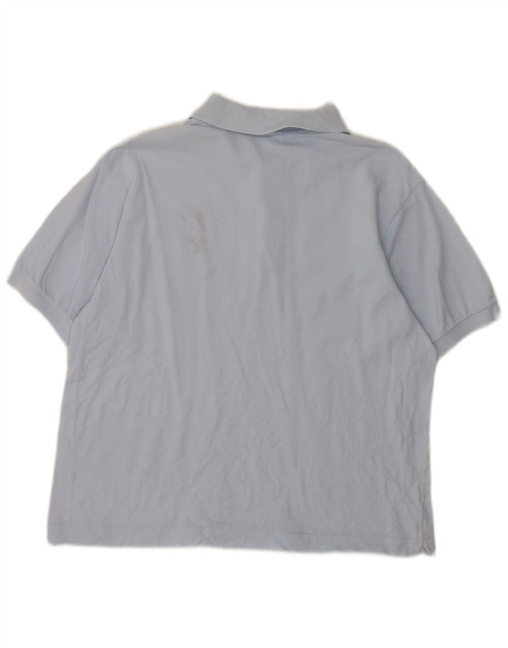 Camisa polo masculina Lacoste tamanho 4 algodão azul médio