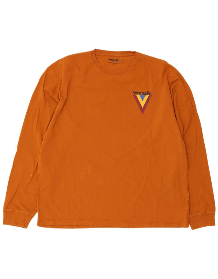 Wrangler Mens Top Manga Longa Médio Algodão Marrom
