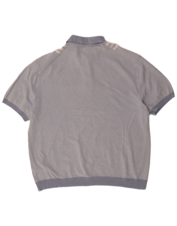 Camisa polo masculina Marks & Spencer 2XL algodão listrado azul