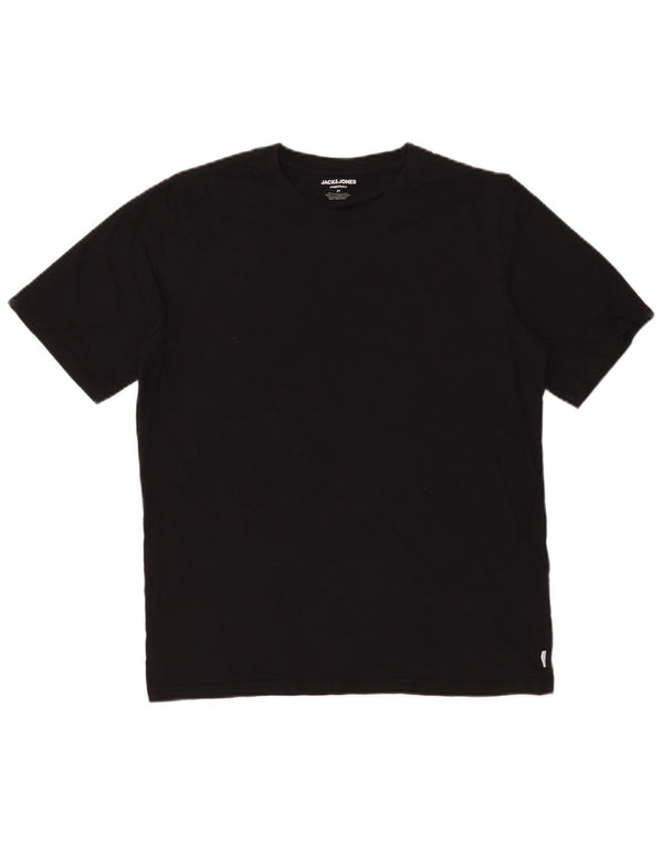 Camiseta masculina Jack & Jones Top médio algodão preto