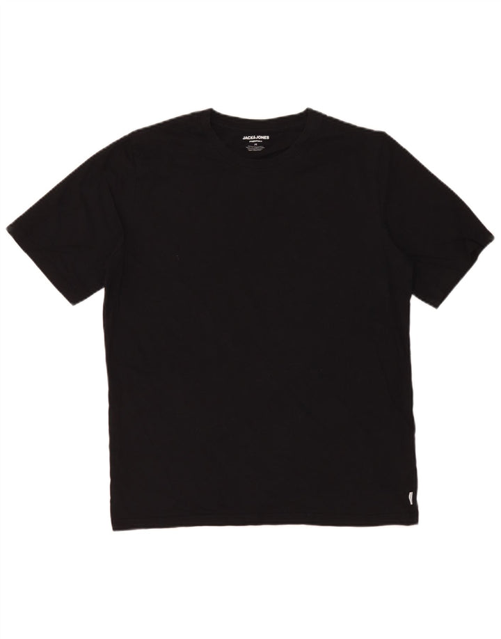 Camiseta masculina Jack & Jones Top médio algodão preto