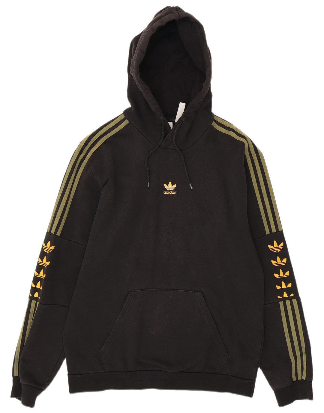 ADIDAS Mens Graphic Hoodie Jumper Médio Algodão Preto
