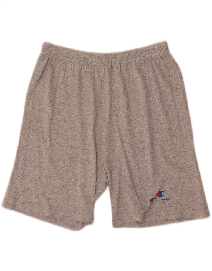 Shorts esportivos Champion Boys 11-12 anos grandes de algodão cinza