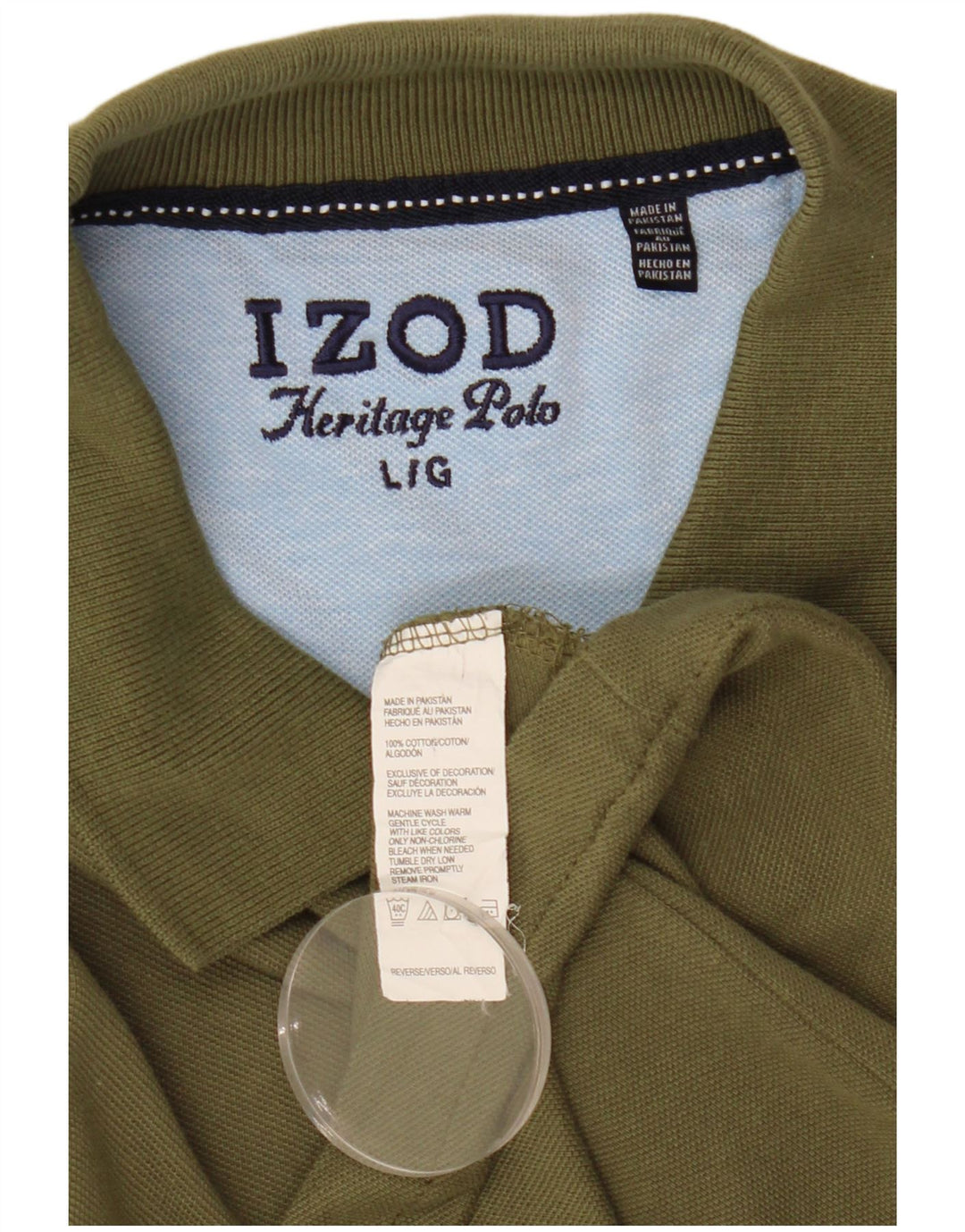 Camisa polo masculina Izod Heritage grande algodão cáqui