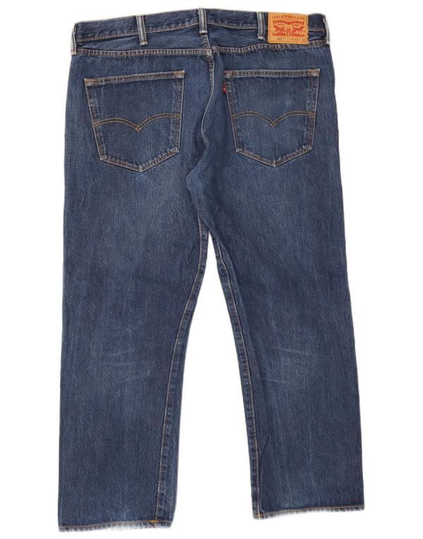 Levi's Masculino 501 Straight Jeans W40 L30 Azul Marinho Algodão