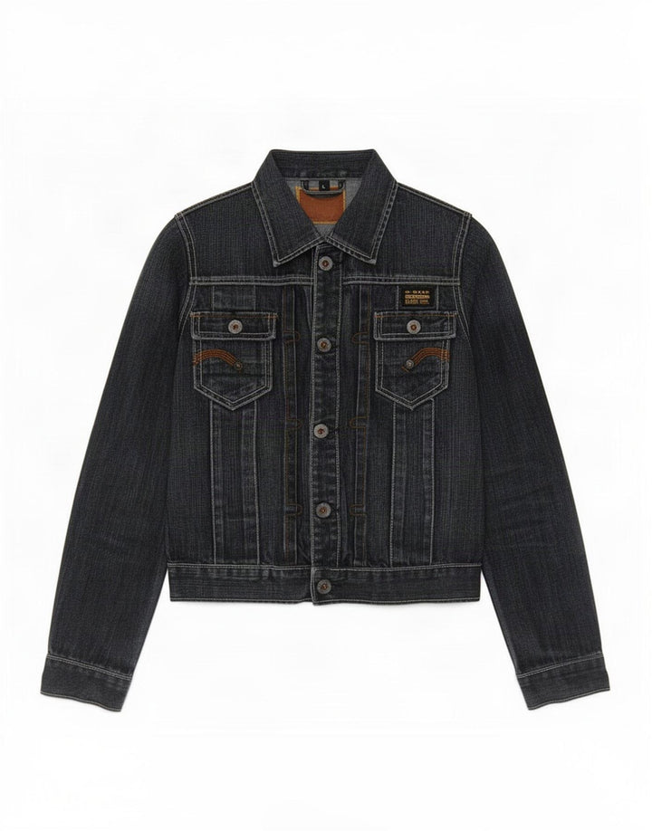 Jaqueta jeans feminina G-Star UK 14 grande azul marinho
