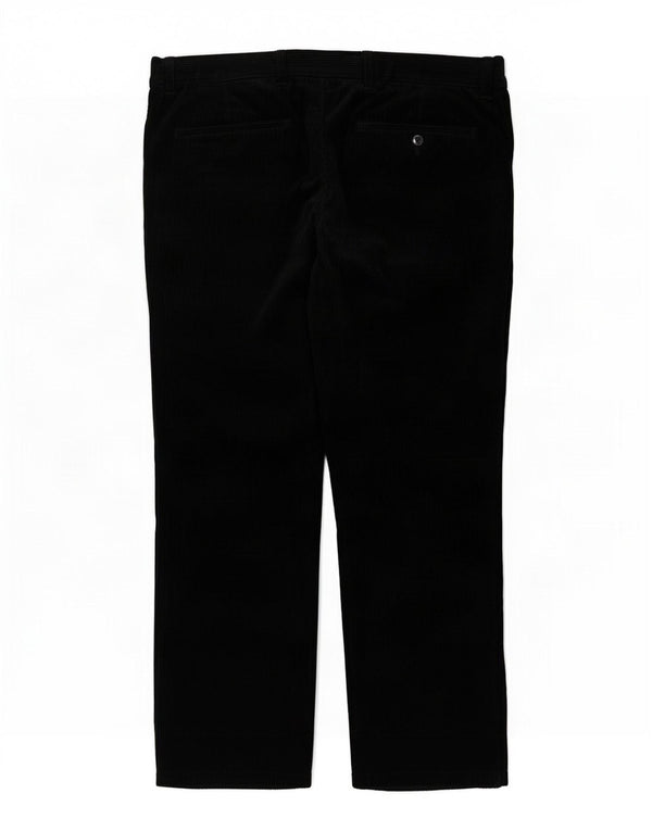 Calça masculina de veludo cotelê Marks & Spencer Regular Fit W38 L29 algodão preto