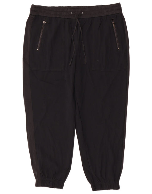 Calças cortadas femininas Marks & Spencer Reino Unido 20 2XL W40 L25 preto colorblock