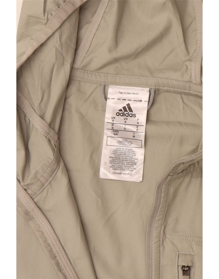 ADIDAS Mens Hooded Rain Jacket UK 36 Pequeno Bege Colourblock Poliéster
