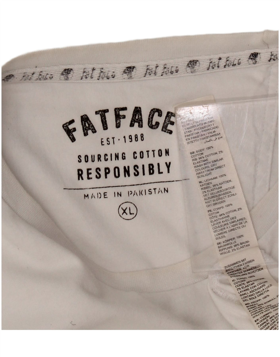 FAT FACE Mens T-Shirt Top XL White Cotton