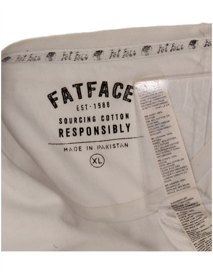 FAT FACE Mens T-Shirt Top XL White Cotton