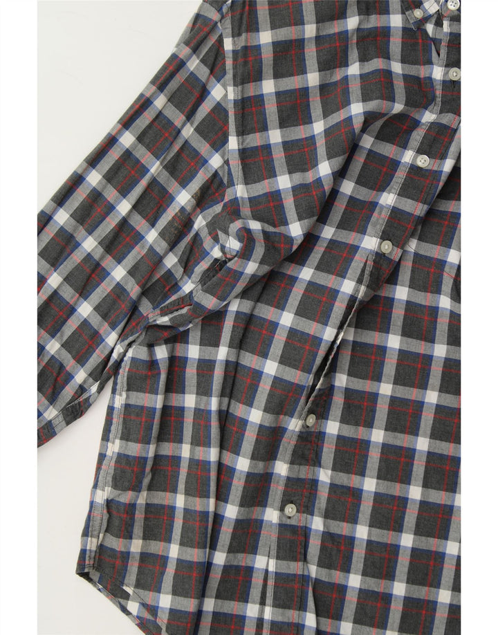 J. CREW Mens Shirt Large Grey Check Cotton Vintage J. Crew and Second-Hand J. Crew from Messina Hembry 
