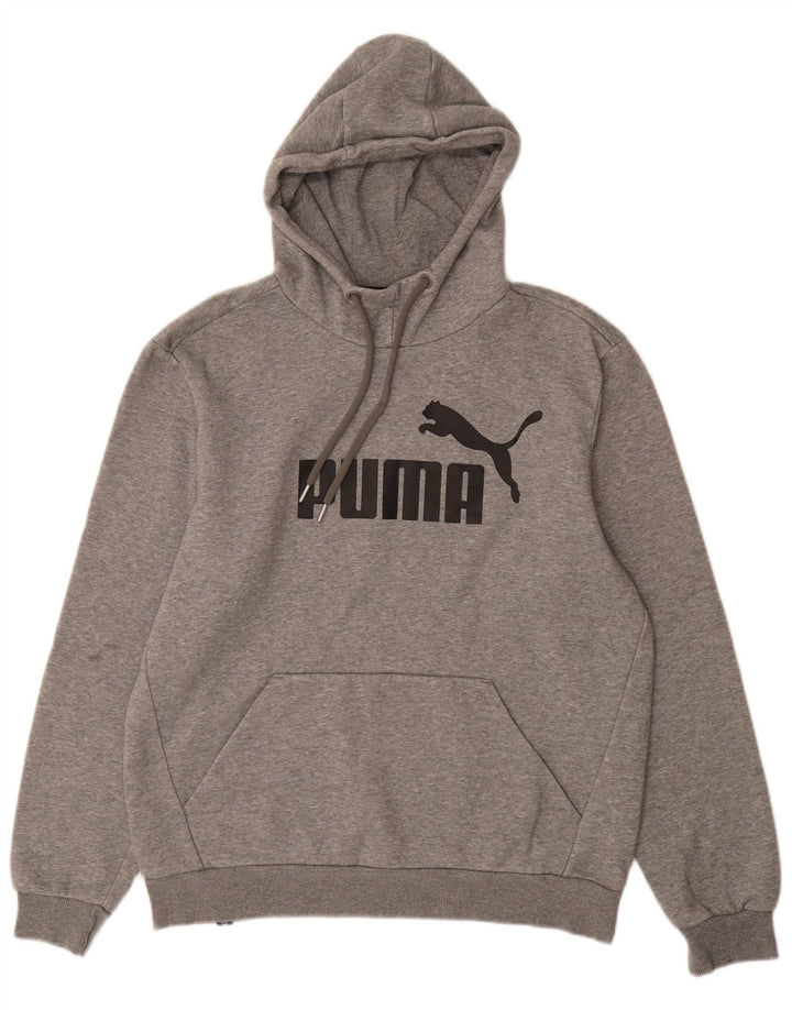 PUMA Mens Graphic Hoodie Jumper Médio Algodão Cinza