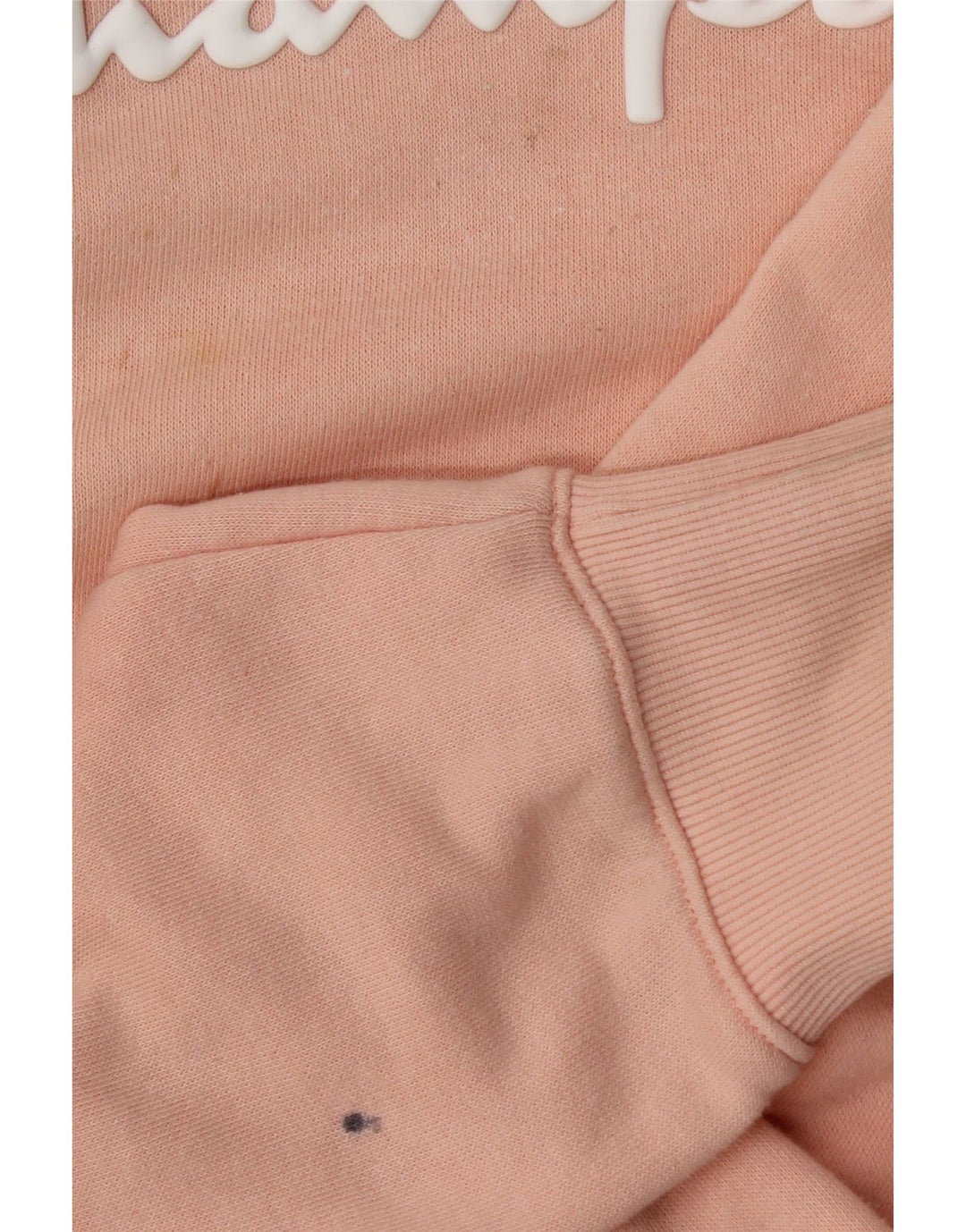 CHAMPION Suéter feminino com capuz gráfico Reino Unido 16 grande algodão rosa