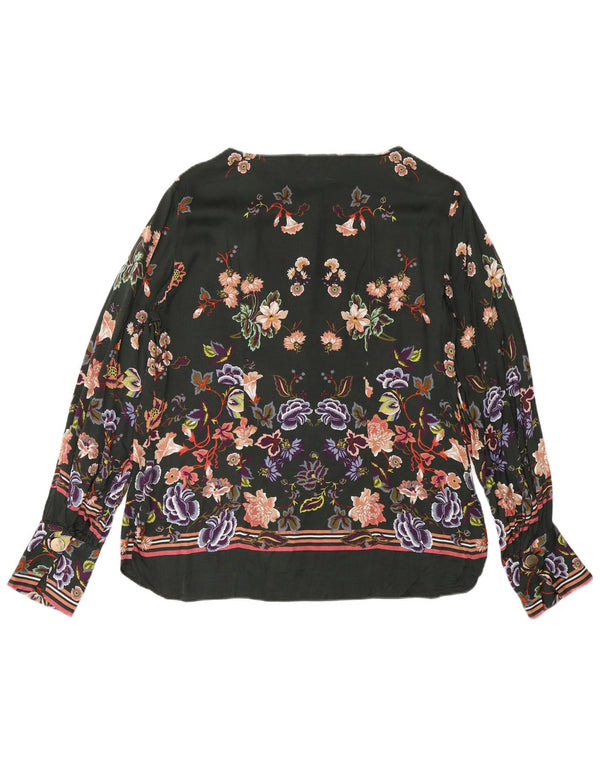 Blusa feminina Massimo Dutti de manga comprida EU 40 verde médio floral