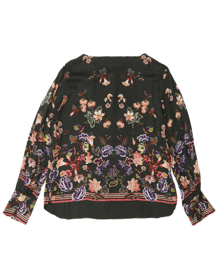 Blusa feminina Massimo Dutti de manga comprida EU 40 verde médio floral