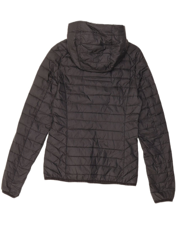 Jaqueta acolchoada com capuz feminina Superdry UK 6 XS preto nylon