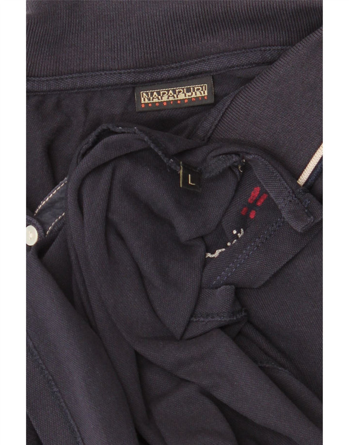 Camisa polo feminina Napapijri UK 14 grande azul marinho