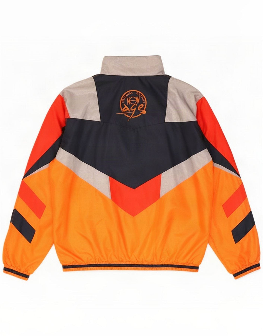 Jaqueta superior de agasalho masculino vintage XL Poliéster colorblock multicolorido
