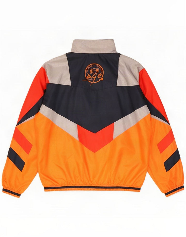 Jaqueta superior de agasalho masculino vintage XL Poliéster colorblock multicolorido