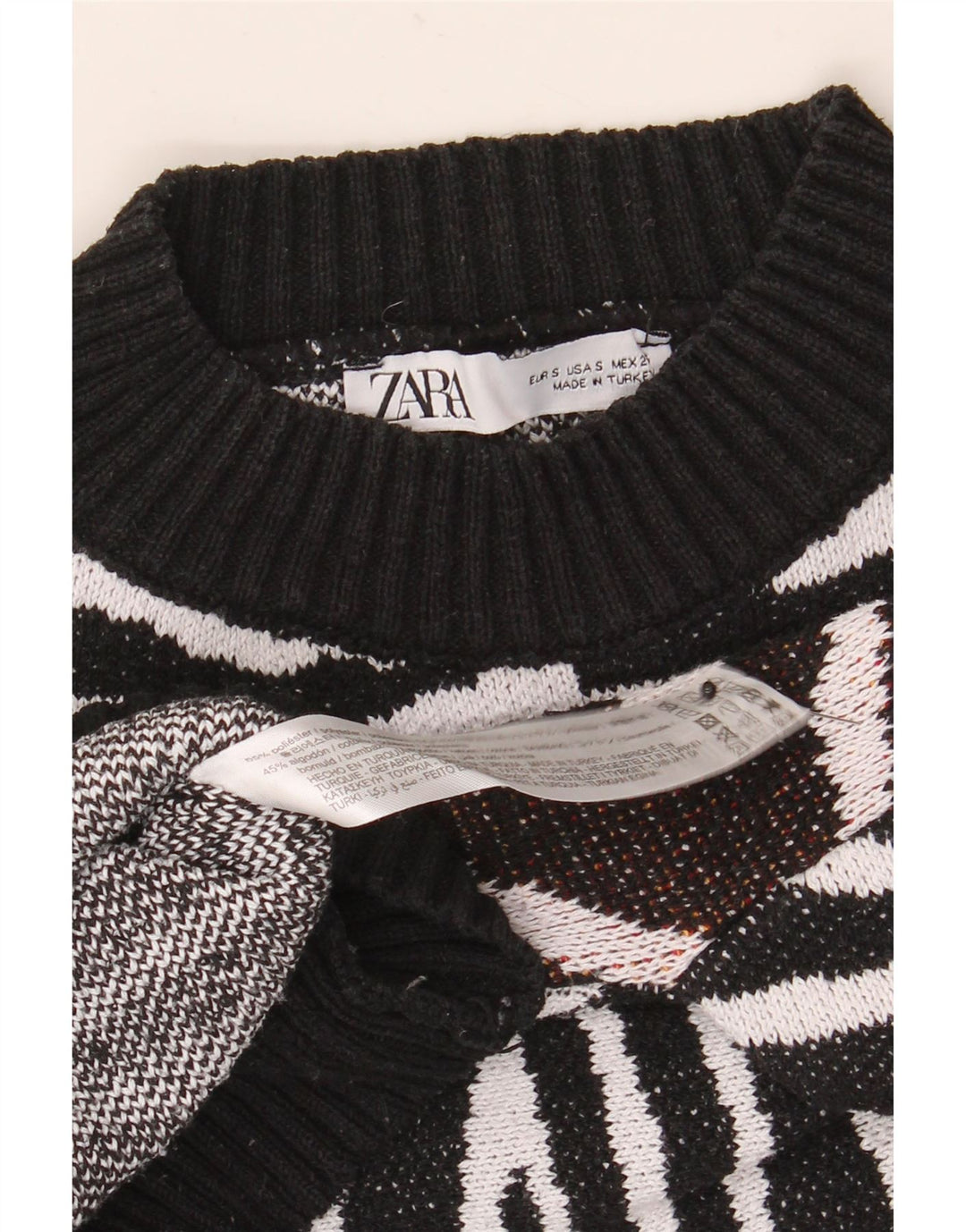 Zara suéter feminino oversized com gola tartaruga, Reino Unido 10 pequeno preto