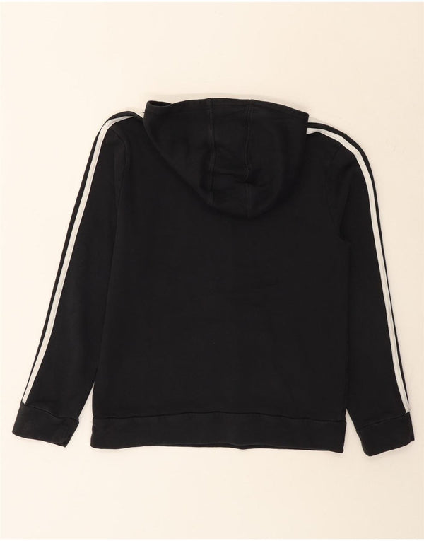 Adidas feminino gráfico moletom com capuz Reino Unido 10 pequeno algodão preto