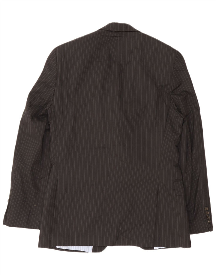 Jaqueta blazer masculina Chaps com 2 botões Slim Fit Reino Unido 40 listra preta grande