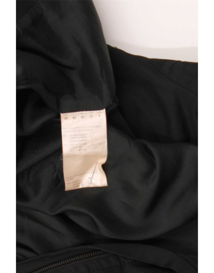 Vestido feminino de manga comprida Hugo Boss UK 10 pequeno poliéster preto